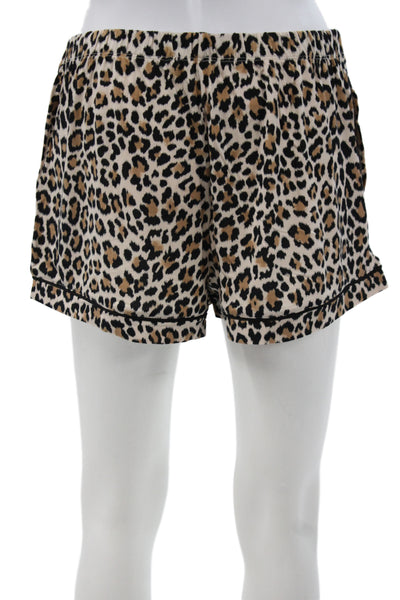 Kate Spade Women's Short Sleeves Two Piece Shorts Pajama Set Animal Print Size M