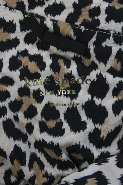 Kate Spade Women's Short Sleeves Two Piece Shorts Pajama Set Animal Print Size M
