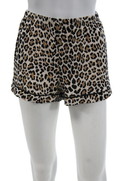 Kate Spade Women's Short Sleeves Two Piece Shorts Pajama Set Animal Print Size L