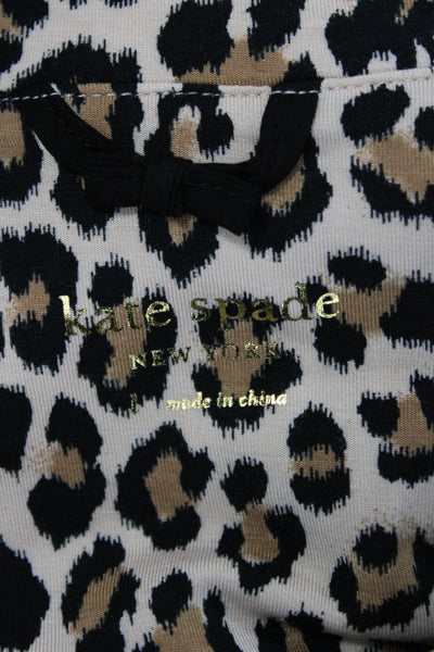 Kate Spade Women's Short Sleeves Two Piece Shorts Pajama Set Animal Print Size L