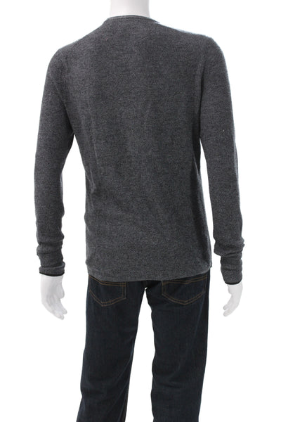 Rag & Bone Mens Merino Wool Henley Sweater Gray Size M