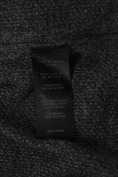 Rag & Bone Mens Merino Wool Henley Sweater Gray Size M