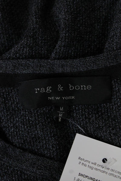 Rag & Bone Mens Merino Wool Henley Sweater Gray Size M