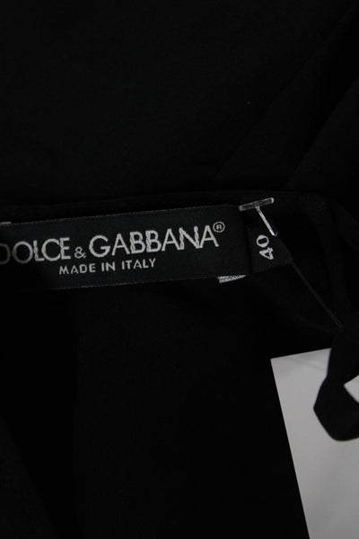 Dolce & Gabbana Womens Silk Sleeveless Camisole Black Round Neck Size 40