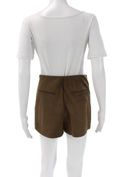 Zara Womens Mini Skort Brown Suede Zip Fall Size S