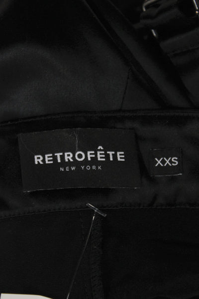 Retrofete Womens Cargo Satin Pants Black Button Size 2XS