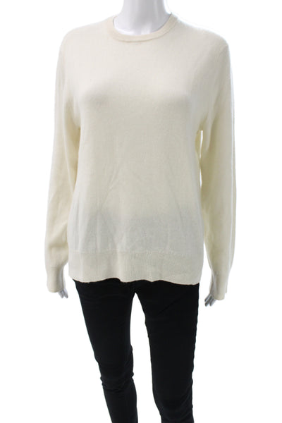 Naadam Womens Ivory Cashmere Pullover Sweater Crewneck Long Sleeve Size S