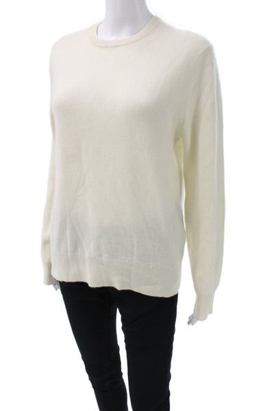 Naadam Womens Ivory Cashmere Pullover Sweater Crewneck Long Sleeve Size S