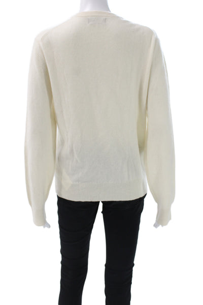 Naadam Womens Ivory Cashmere Pullover Sweater Crewneck Long Sleeve Size S