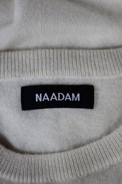 Naadam Womens Ivory Cashmere Pullover Sweater Crewneck Long Sleeve Size S