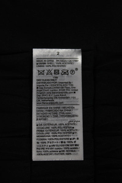 BR Women Camisole Black Square Neck 100% Acetate Zip Solid Size 2