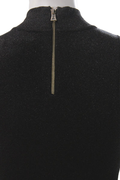 Rhone Women Cropped Tank Square Neck Sleeveless Black Acetate Size M