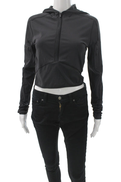 Lululemon Women Black Pullover Hoodie High Neck Zip Long Sleeve Size 4