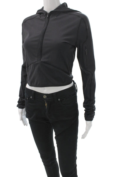 Lululemon Women Black Pullover Hoodie High Neck Zip Long Sleeve Size 4