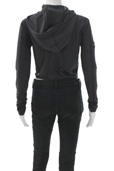 Lululemon Women Black Pullover Hoodie High Neck Zip Long Sleeve Size 4