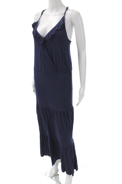 Soft Joie Womens Maxi Dress Blue V-Neck Sleeveless Mid-Calf Summer Size S