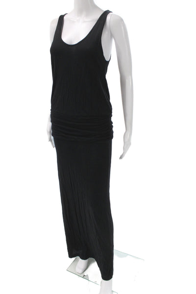 Soft Joie Women Maxi Dress Black Scoop Neck Sleeveless Mid-Calf Pullover Size S