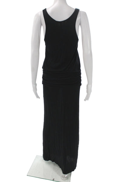 Soft Joie Women Maxi Dress Black Scoop Neck Sleeveless Mid-Calf Pullover Size S