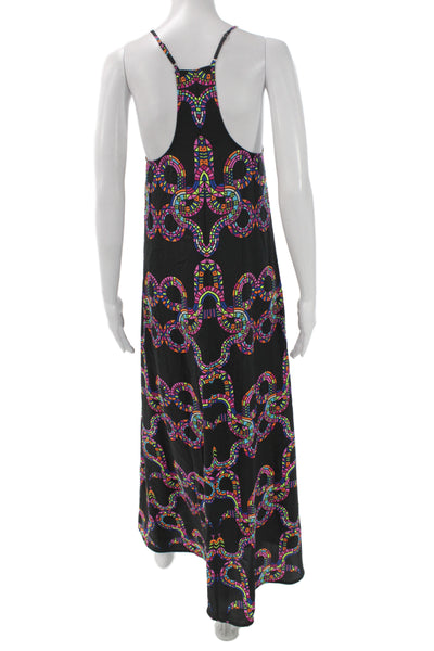 Mara Hoffman Womens Maxi Dress Black Geometric Sleeveless Size S