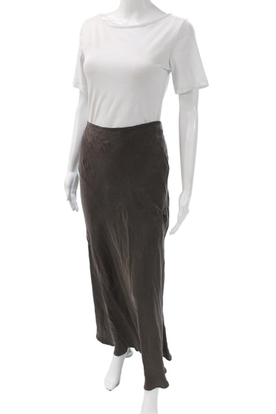Dissh Women Brown Silk Maxi Skirt Size 4
