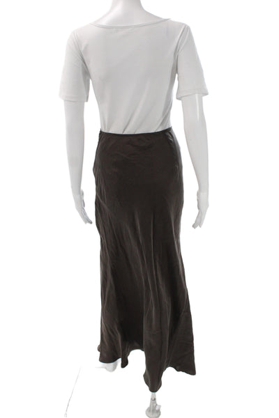 Dissh Women Brown Silk Maxi Skirt Size 4