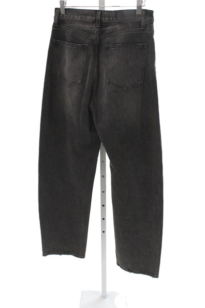 Pistola Women Straight Black High Rise Jeans Cotton Button Fly Size 25