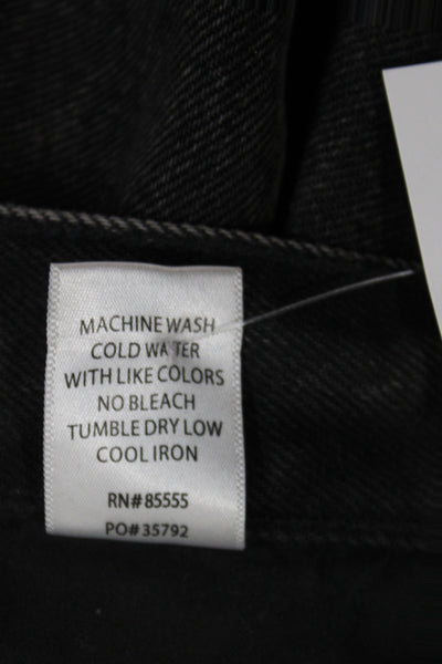 Pistola Women Straight Black High Rise Jeans Cotton Button Fly Size 25