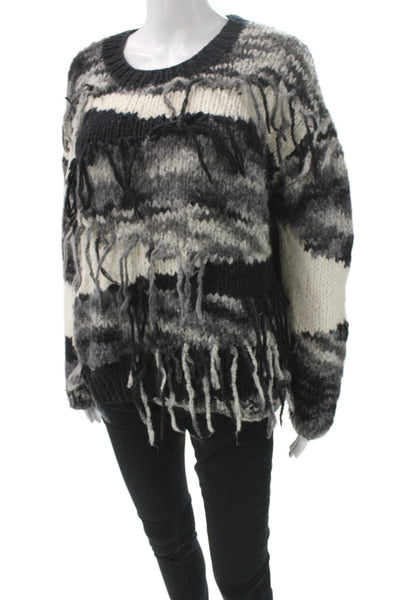 Elizabeth and James Women Pullover Striped Black Knit Size S