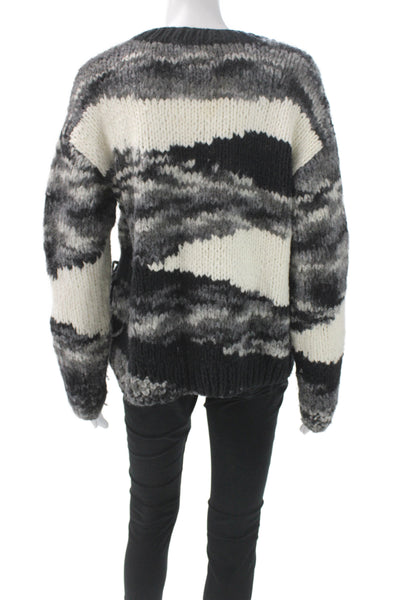 Elizabeth and James Women Pullover Striped Black Knit Size S