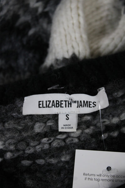 Elizabeth and James Women Pullover Striped Black Knit Size S