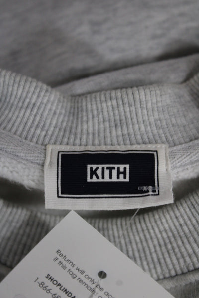 Kith Unisex Adults Gray Floral Pullover Sweatshirt Cotton Crew Neck Size XS
