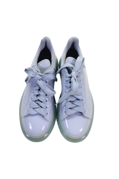 Alexander McQueen Womens Semi Transparent Oversized Sneakers Shoes Blue Size 9.5