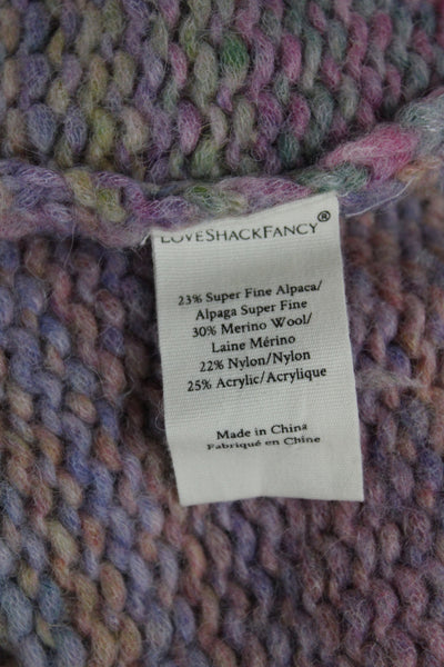 Love Shack Fancy Women Hooded Striped Pullover Sweater Alpaca Size XS