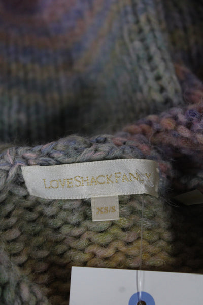Love Shack Fancy Women Hooded Striped Pullover Sweater Alpaca Size XS