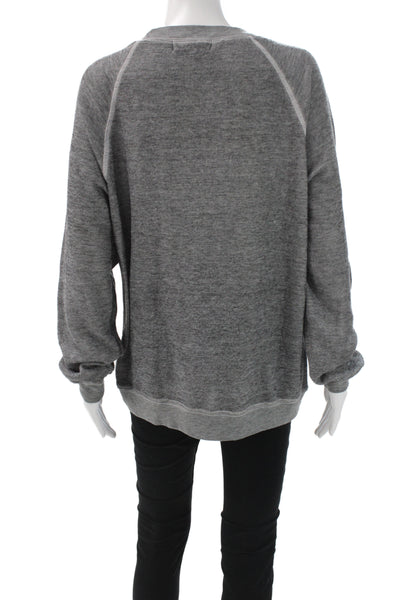 Wildfox Womens Floral Gray Pullover Sweatshirt Crew Neck Long Sleeve Size S