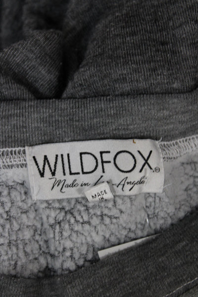 Wildfox Womens Floral Gray Pullover Sweatshirt Crew Neck Long Sleeve Size S