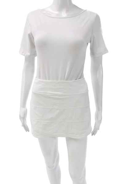 Lululemon Womens Athletic White Skort Mini Synthetic Athleisure Size 12