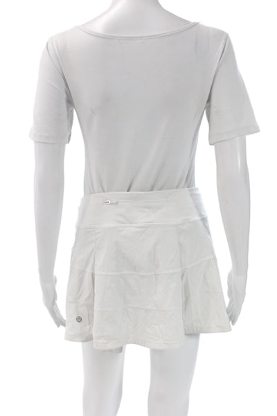 Lululemon Womens Athletic White Skort Mini Synthetic Athleisure Size 12