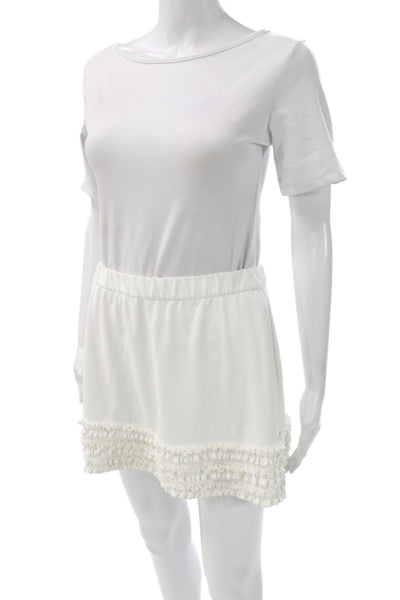 Tory Sport Women White Mini Skort Polyester Pull On Sporty Size M