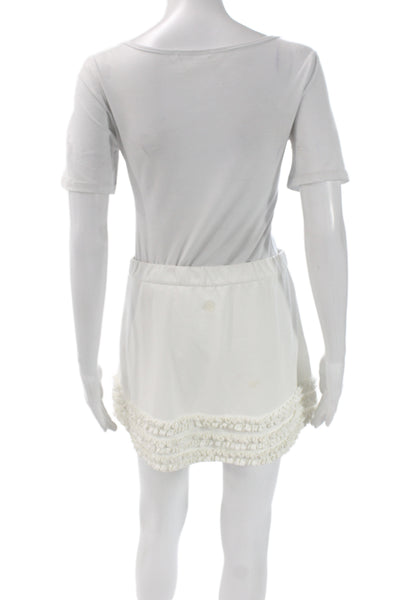 Tory Sport Women White Mini Skort Polyester Pull On Sporty Size M