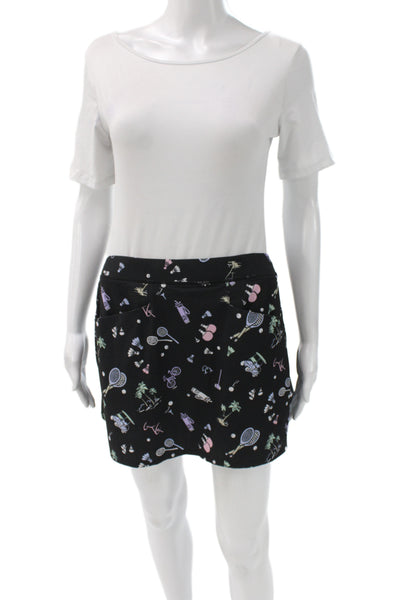 RLX Ralph Lauren Womens Athletic Black Geometric Mini Skort Stretch Size M