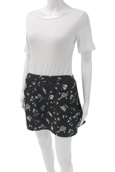RLX Ralph Lauren Womens Athletic Black Geometric Mini Skort Stretch Size M