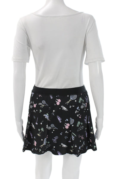RLX Ralph Lauren Womens Athletic Black Geometric Mini Skort Stretch Size M