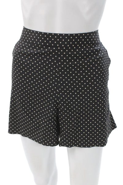 Tory Burch Womens Culotte Shorts Black Polka Dot Button Size 8