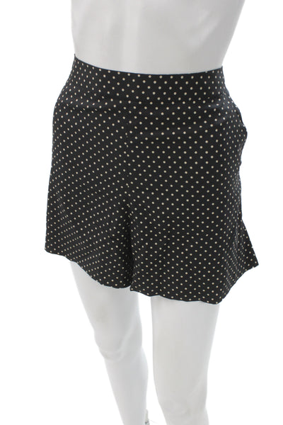 Tory Burch Womens Culotte Shorts Black Polka Dot Button Size 8