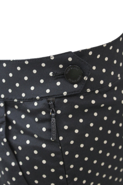 Theory Women Mini Skirt Black Polka Dot Button Closure Size 6