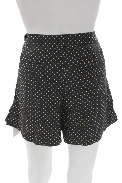 Theory Women Mini Skirt Black Polka Dot Button Closure Size 6
