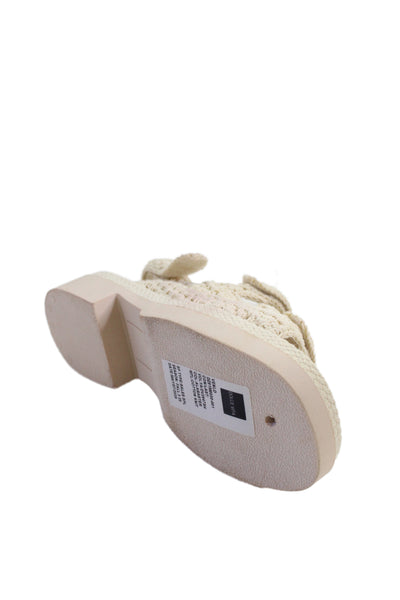 Dolce Vita Womens Cotton Knit Platform Heels Sandals Shoes Beige Size 6