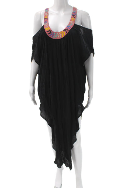 Mara Hoffman Women Black Bohemian Cotton Midi Coverup Dress Size XS