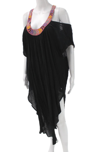 Mara Hoffman Women Black Bohemian Cotton Midi Coverup Dress Size XS